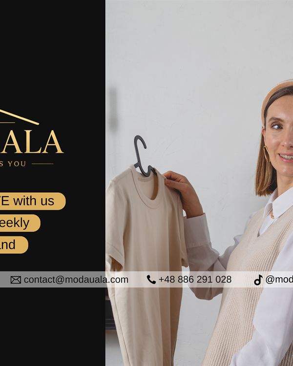 Ala presenting the new collection during a live shopping event